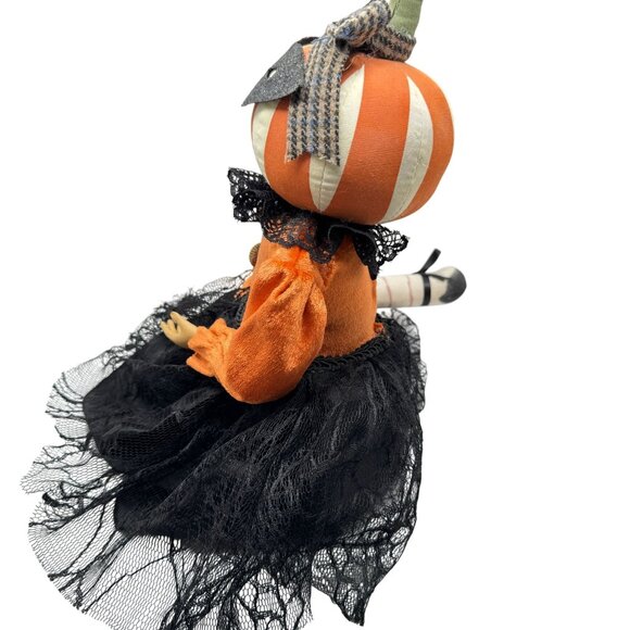 Pumpkin Head Halloween Doll 24" Orange Black - Picture 10 of 15